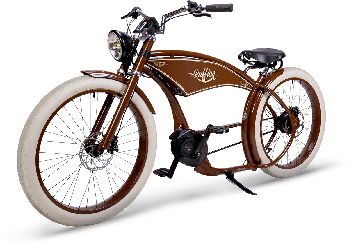 Ruff Cycles Ruffian Brown Gen 4 - Angle Front LR