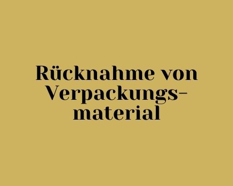 Service Rücknahme von Verpackungsmaterial in Gold